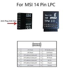 TPM2.0 Security Module 20 Pin LPC/ 14 Pin LPC /12 Pin SPL for MSI MS -4136 -4462