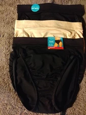 Lot Of 3 Vanity Fair Nylon Hi-Cut W/tag "360 Degree Comfort"size 6 