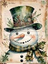 Happy Snowman | A4 Rice Paper | Paper for Decoupage | Decoupage Central