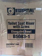 Elevated Toilet Seat Riser W/ Padded Arms Comfortable Bathroom Aid Seniors New