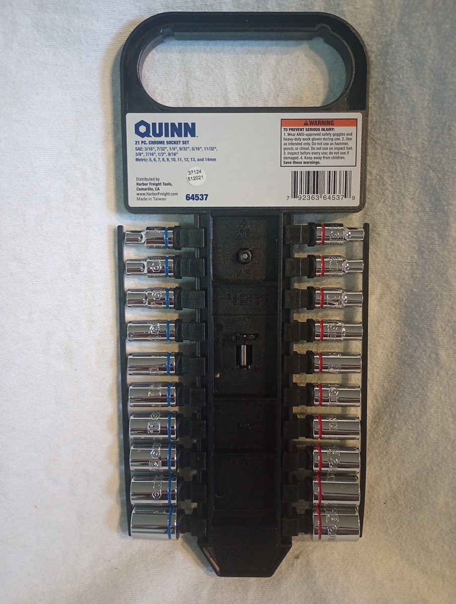 a ❤︎  Quinn 21 Pc Chrome Socket Set 1/4