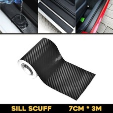Carbon Fiber Style Vinyl Car Door Sill Scuff Cover Plate Sticker Protector