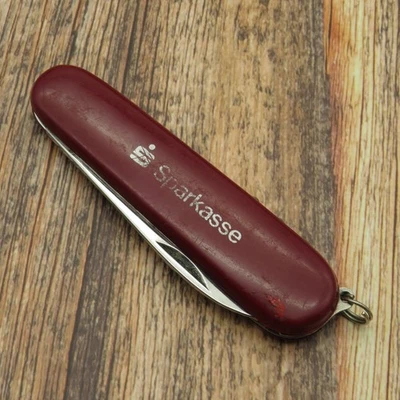 Altes Taschenmesser Sparkasse Werbe Messer Sammler Messer Rot Klappmesser - Bild 1 von 4