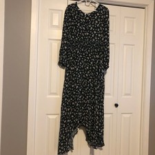 Baltic Born Floral Dark Green Midi Dress Women's Size 2X Boho Cottagcore
