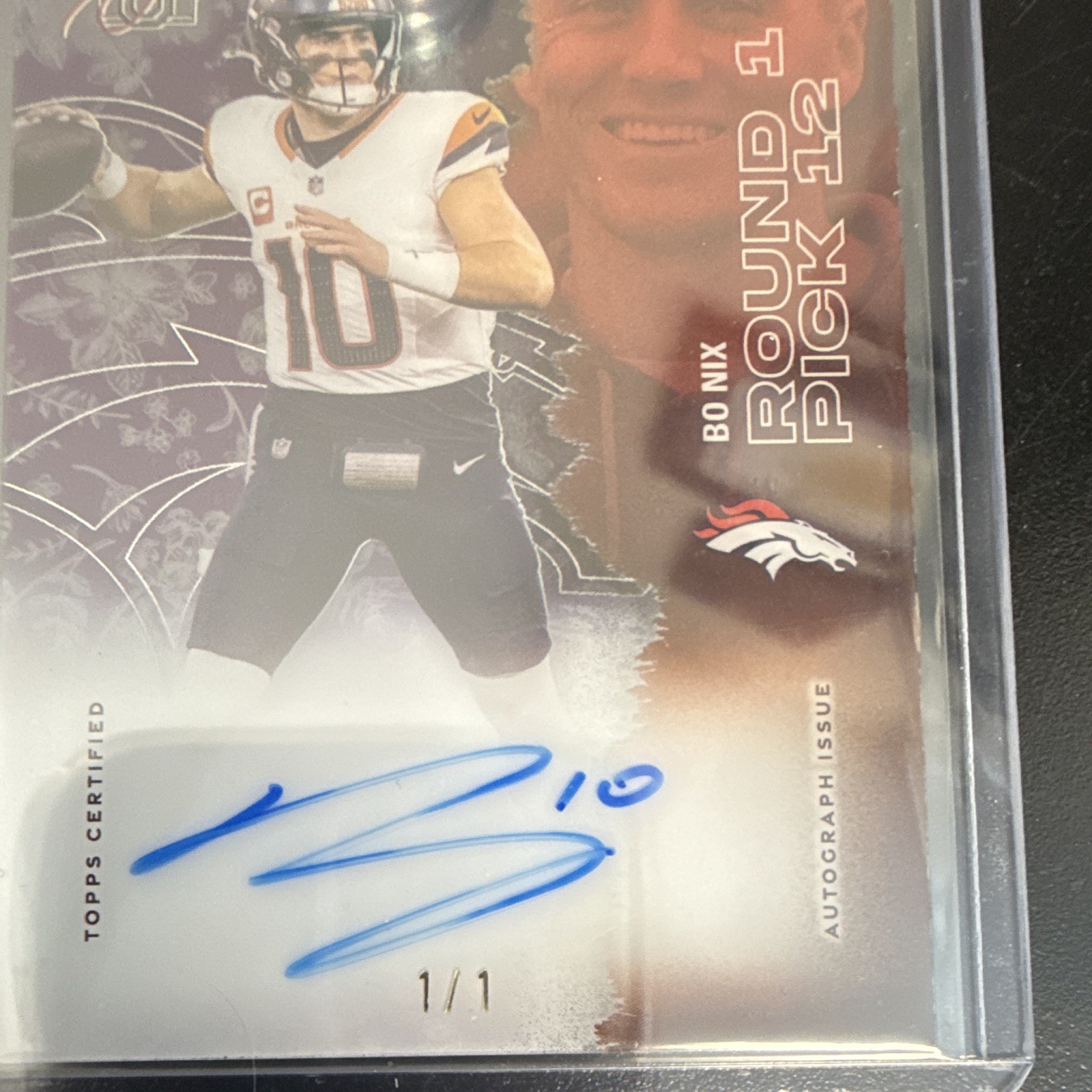 Topps 2025 Signature Class Bo Nix Broncos #VCCCA-BN Vet Class Auto 1/1 view 6