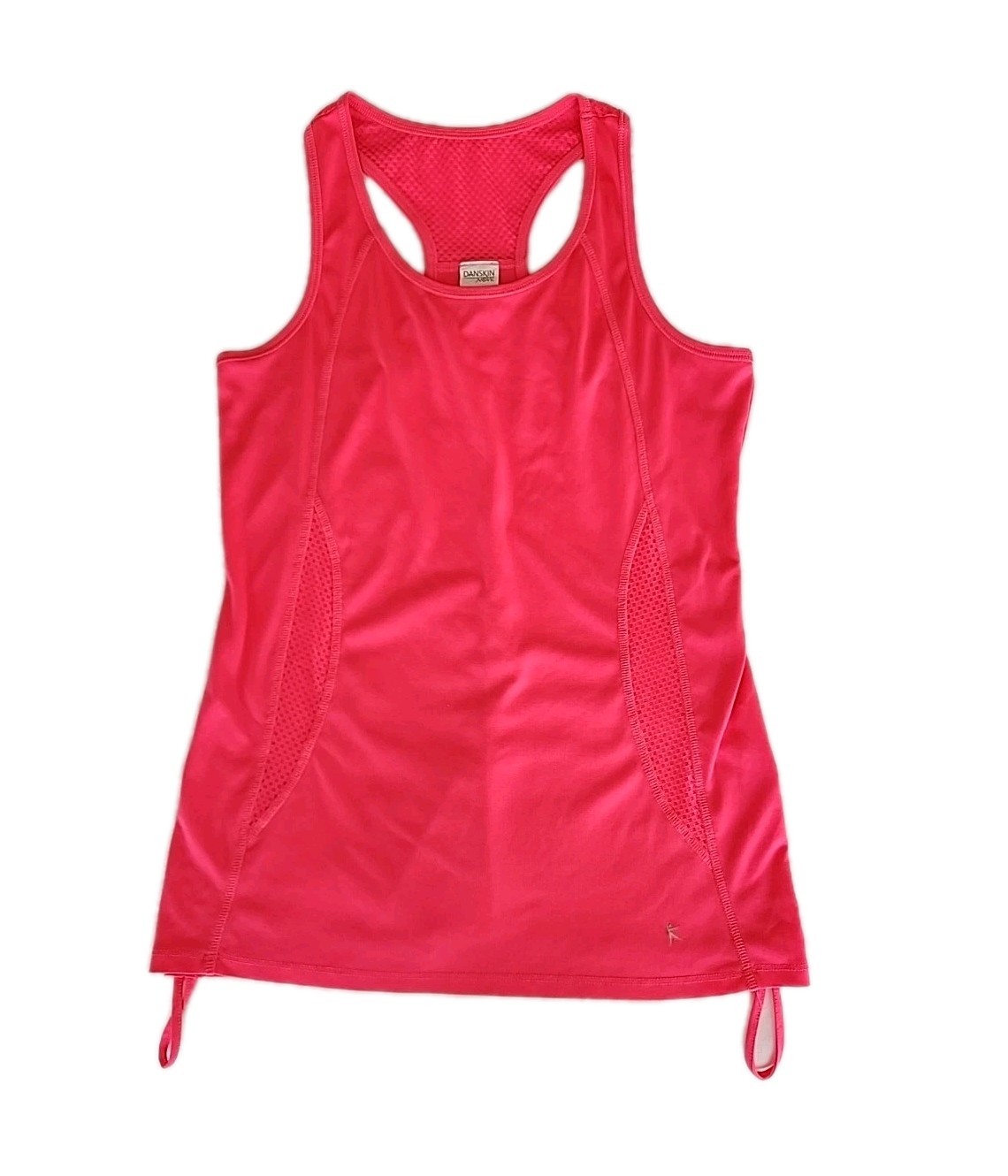 Danskin Now Dri-More Women's Medium 8/10 Racerback Tank Top Pink Fitted Scrunch