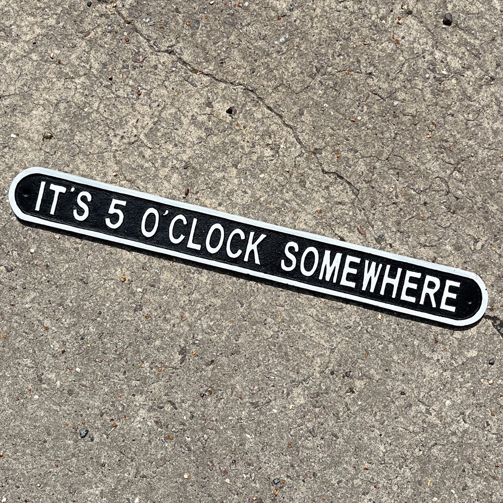 Funny Signs Wall Plaques 5 O'Clock Somewhere Large Metal Bar Art Vintage Retro
