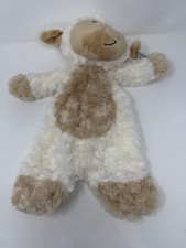 Baby Ganz Flat A Pat Lamb Soft Plush Blanket Tan Cream Beige Security Lovey NEW
