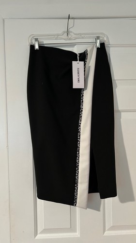 Elizabeth and James Black Skirt with White strip