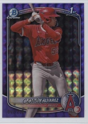 2025 Bowman Chrome Prospects Purple Geometric Refractor /250 Hayden Alvarez 11s9