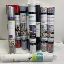 Vinyl Bundle For Cricut Removable, Strong Bond, Iron-On, Lot of 10 ~ ALL NEW