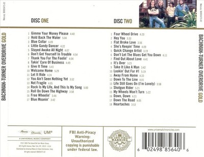 BACHMAN-TURNER OVERDRIVE - GOLD [2 CD] [REMASTER] NEW CD