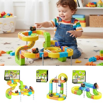 62-167PCS Rail & Electric Car Set Magnetbahn Rennwagen Zug Modell Kinder