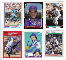CHICAGO CUBS 6 DIFFERENT SIGNED AUTOGRAPH BASEBALL CARD LOT