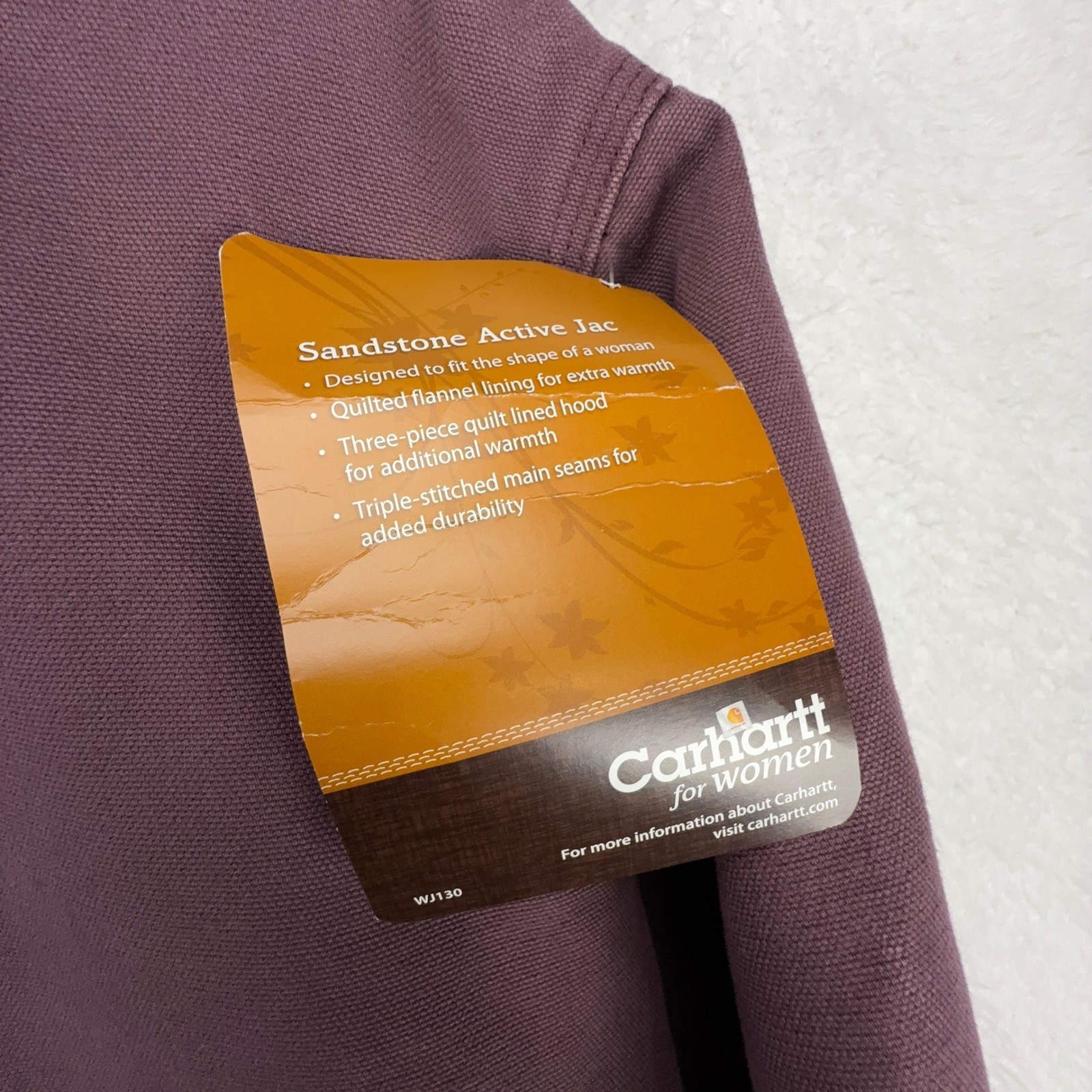 Carhartt Active Jacket Quilt Lined Womens Small WJ130 DPM Dusty Plum Purple NWT image 6