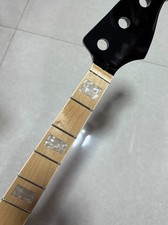 20 fret 34" Black head gloss J BASS guitar neck Maple Fretboard Block Inlay