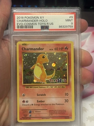Pokemon Charmander XY Evolutions Toys R Us Cosmos Holo Promo #9 PSA 9 Mint