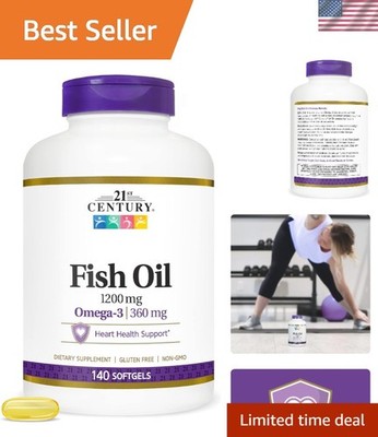 Molecularly Distilled Fish Oil 1200 mg - 140 Count Softgels for Heart Support