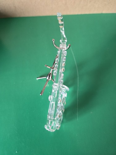 SWAROVSKI Crystal Figurine Saxophone With Stand #211728 In Original Box - Picture 4 of 6