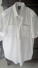 United Airline by Brooks Brothers Pilot Shirts Men  s 17H Reg White NWT