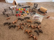 Playmobil VTG Lot 1980s Animals People Western Indian