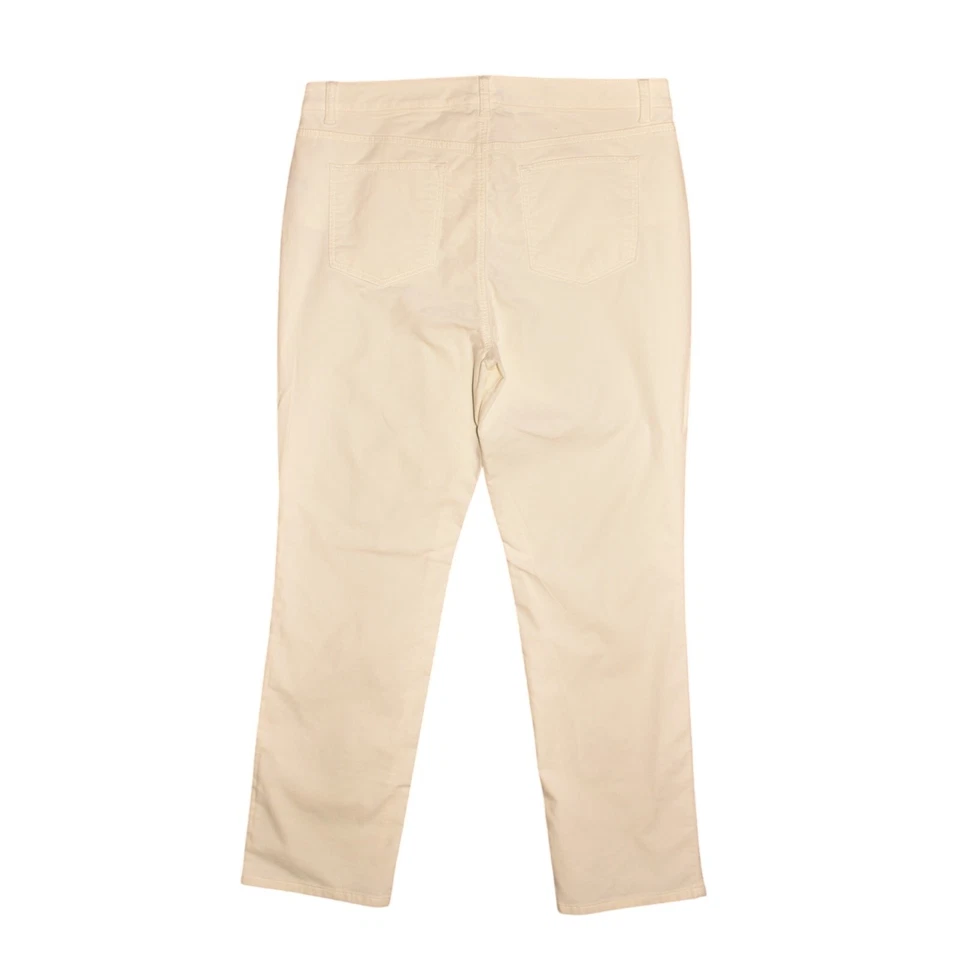 TALBOTS $99 Ivory Velveteen Straight Leg Pant Stretch Size 16P - Image 2 of 4