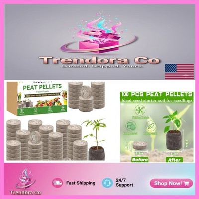 100 Pcs Expandable Peat Pellet Seed Starter Pods - Perfect for All Plants