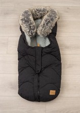 Filikid Schwarz Grau Fell Schwarz Inter Fußsack Babyschale Kinderwagen Baby