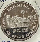 1976 FARMING 1 OZ .999 SILVER - GOD BLESS AMERICA EAGLE LIBERTY BREAD AND BUTTER