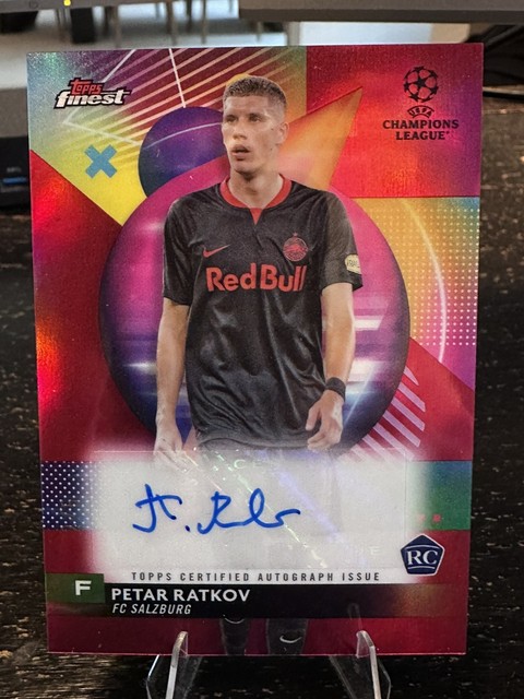 Petar Ratkov 2023-24 Topps Finest UEFA #A-PR RC Auto Red Parallel /5