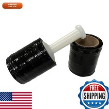 5" x 1000FT 80 Gauge 12 Rolls Stretch Film Hand Wrap Handle Black