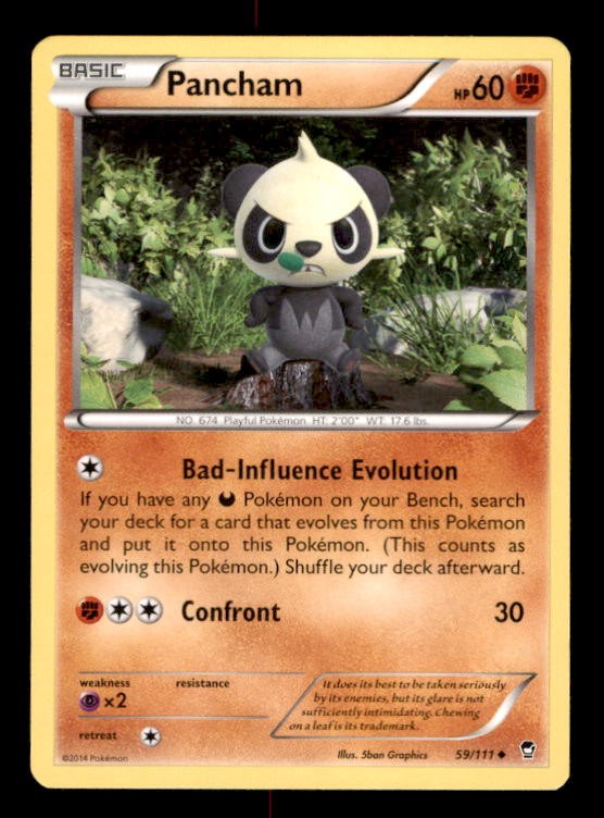 Pancham 59/111 Uncommon Furious Fists Pokemon Moderately Played