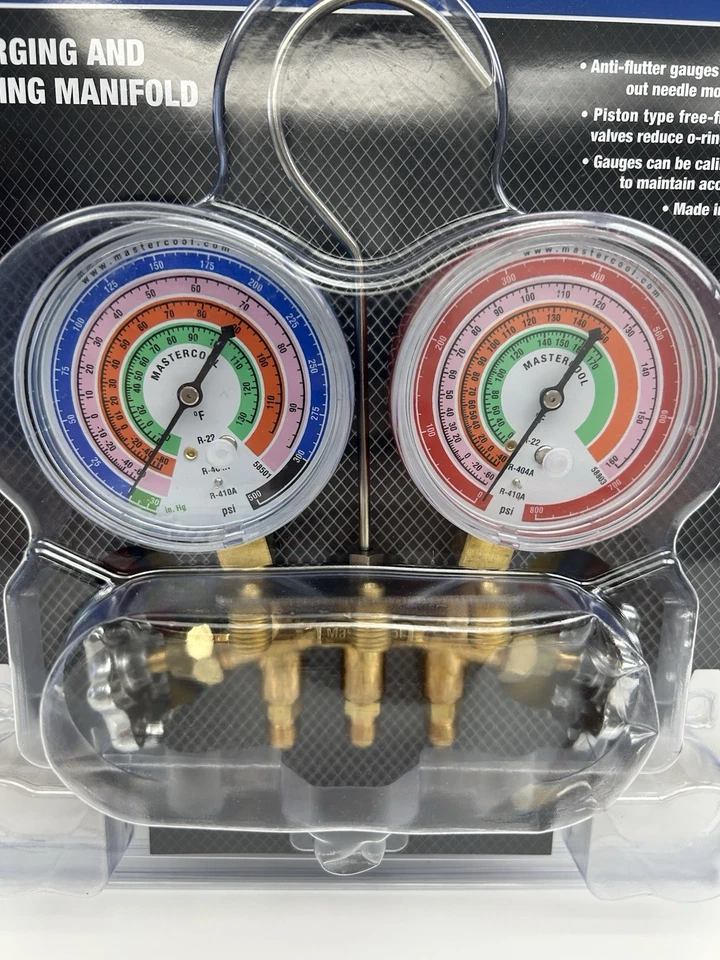 MASTERCOOL Charging Testing Manifold Gauges w/ Hoses-NEW - Image 3 of 4