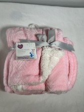 New Parents Choice Walmart Pink White Plush Baby Blanket 30x40