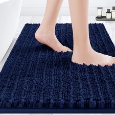 Upgrade Luxury Navy Blue Bathroom Rug Mat 32"x20", Ultra Soft Thick Absorbent...