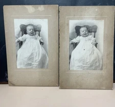 Antique 1800s Cabinet Card Photos Identified Baby Boy Infant Voorhees & DeVoe TX