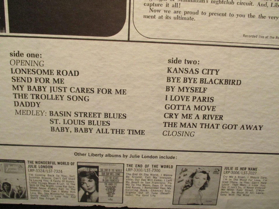 Julie London – In Person At The Americana, Liberty LST-7375, VG+/VG++, 1964 - Image 4 of 4