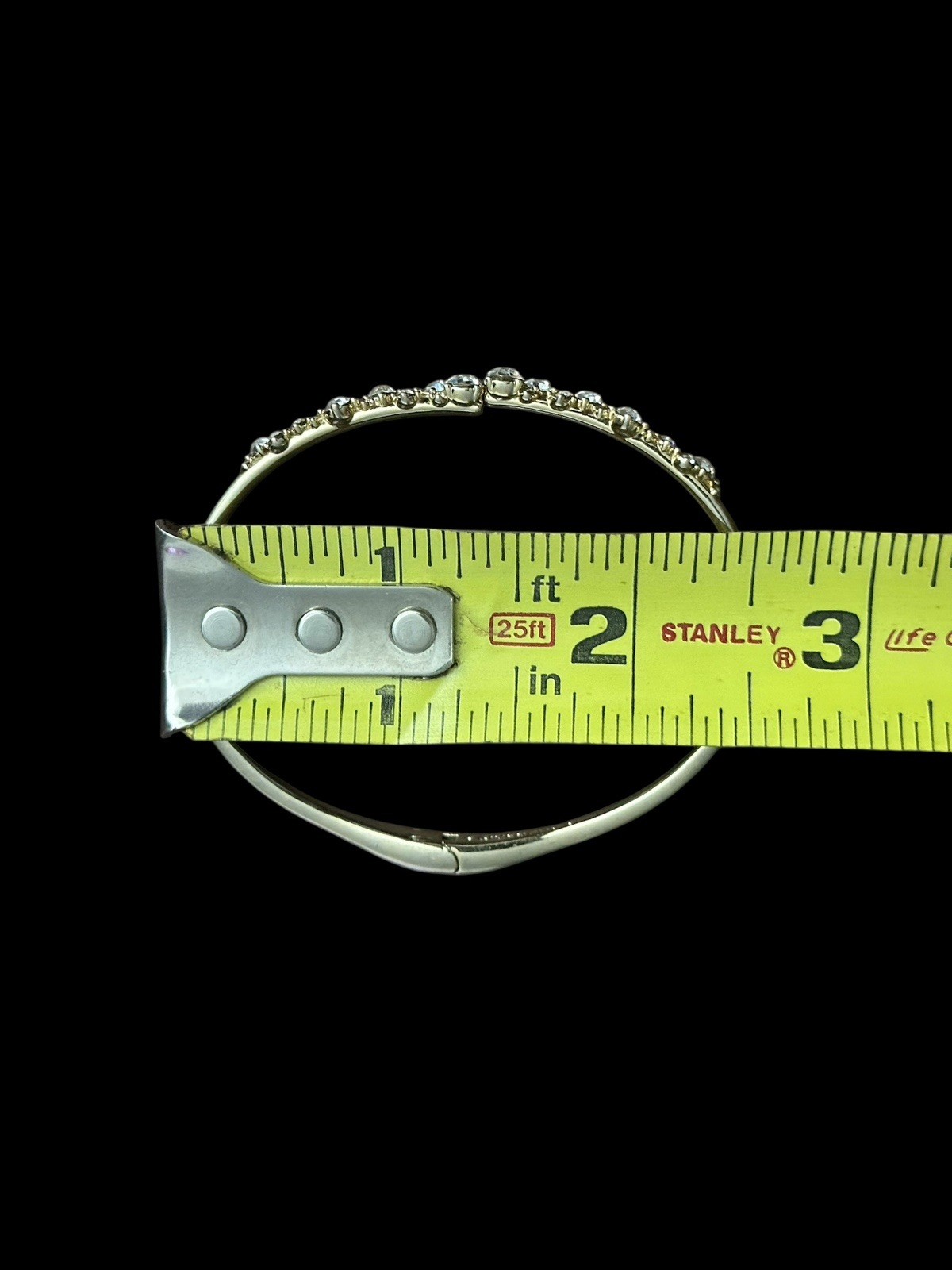 Givenchy Silver Multi Crystal Rhinestone Hinge Go… - image 12