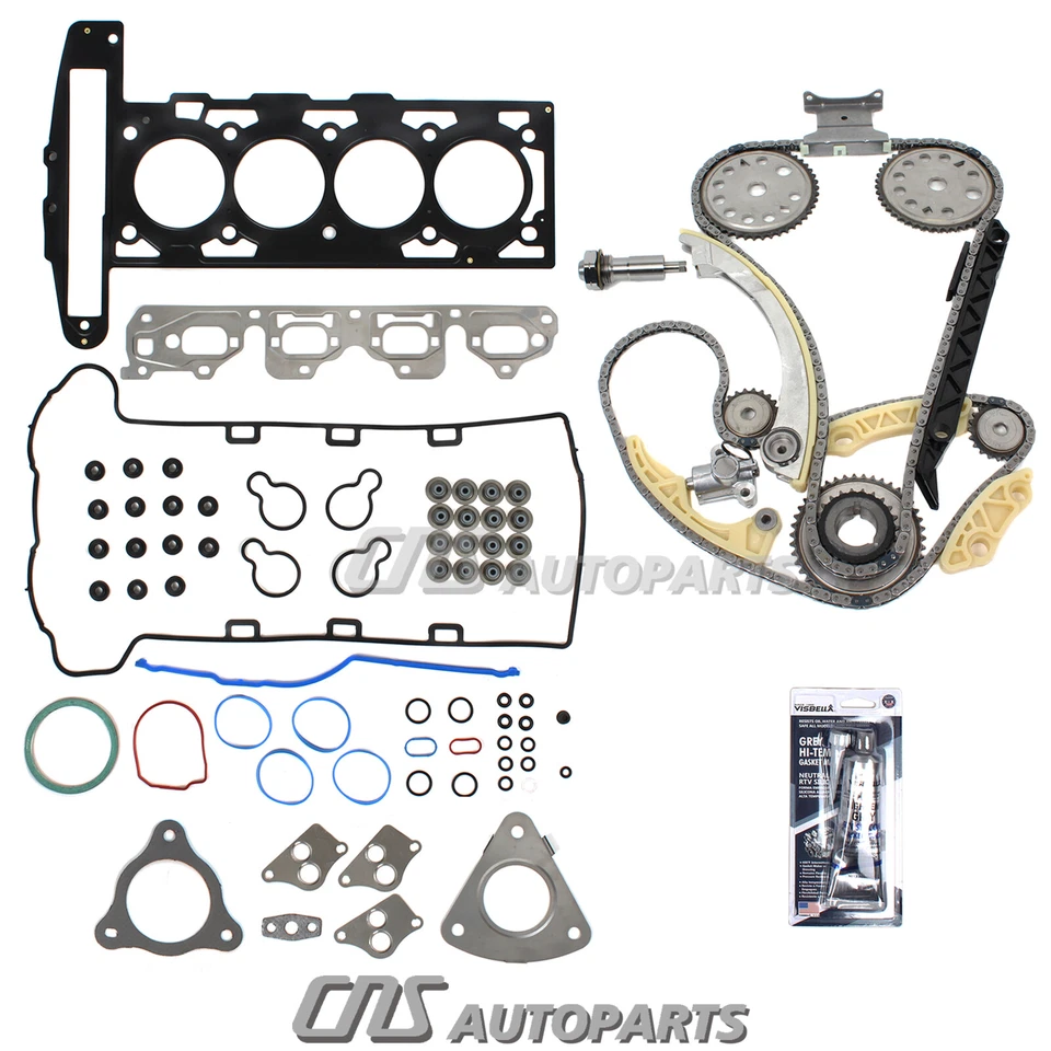 Head Gasket Set Timing Chain Kit Fits 02-06 Chevrolet Saturn 2.2L Foto 4 de 4