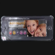 Sapphire Ceramic Orthodontic Brackets MBT 0.022", 3 Hooks, Monocrystal