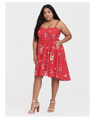 torrid red floral dress