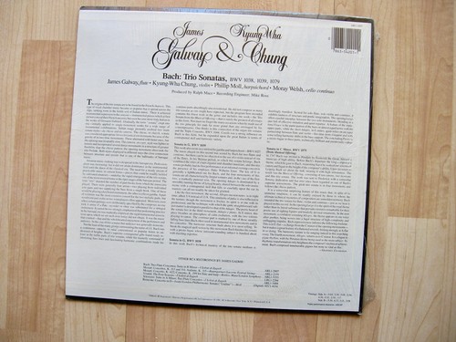 KYUNG-WHA CHUNG violin / Galway Bach trio sonatas RCA ARL 1-4201   SEALED - Picture 2 of 2