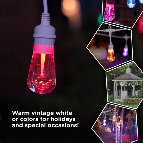 Enbrighten Premium Color Changing String Lights, 24ft White Cord, 12 Shatterp... - Picture 7 of 8