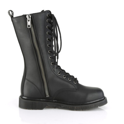 Black Military Combat Lace Up Punk Grunge Alt Core Mid Calf Boots