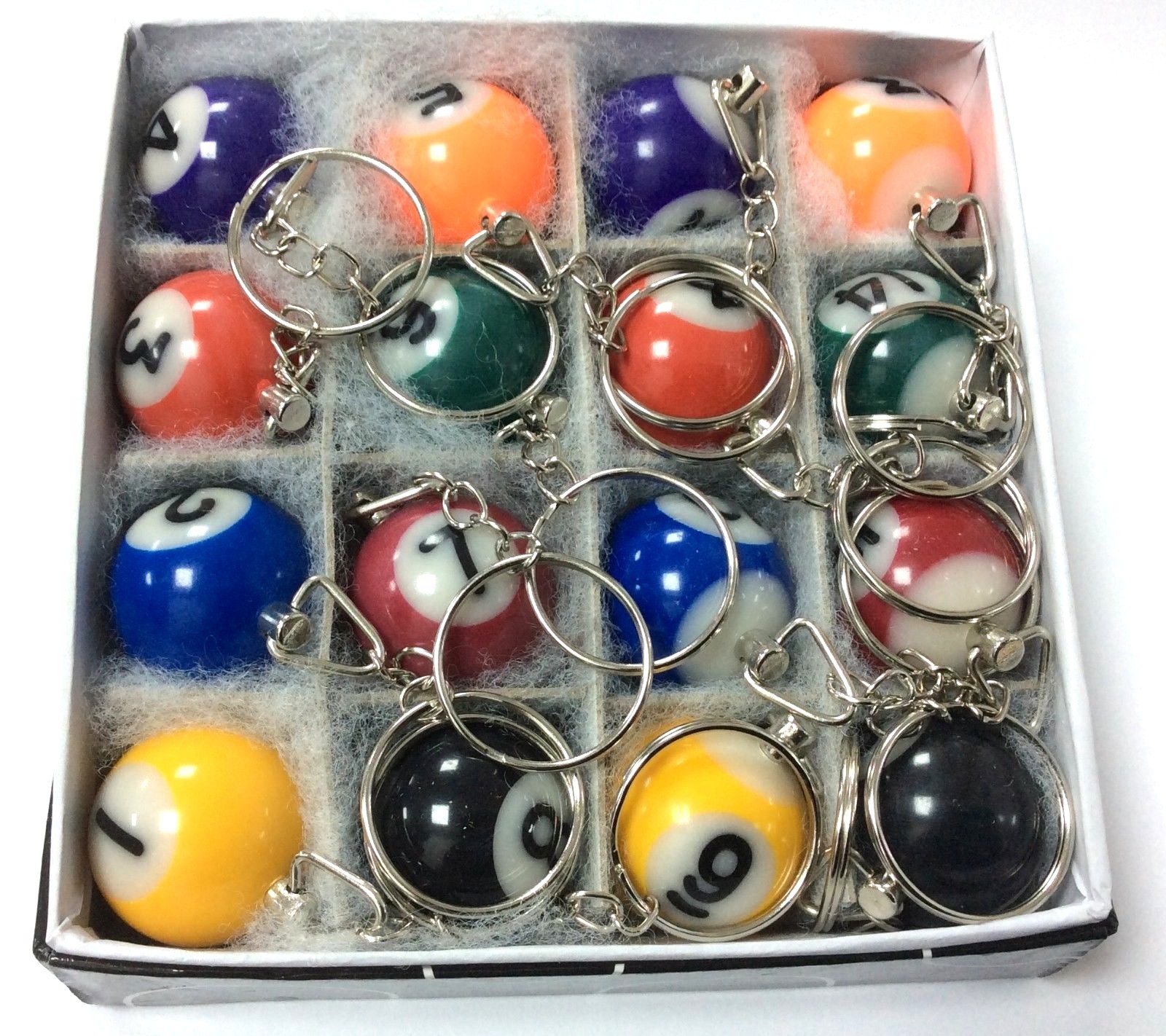 Mini POOL BALL Keyring/Keychain Numbers 115 LUCKY CHARM Gift UK SELLER FREE P&P eBay