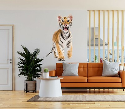 3D Brüllender Tiger H994 Tier Wallpaper Wandbild Poster Wandaufkleber Abziehbild