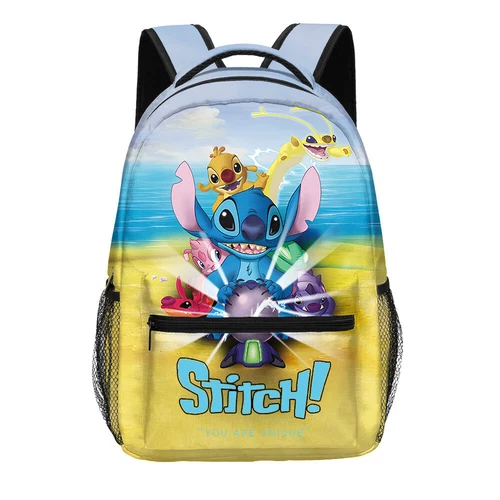 Cartoon Stitch School Backpack Laptop Bags Kids Handbag Travel Bag Teenagers Bag - Picture 24 of 56
