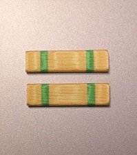 CORRECT SIZE Texas State Guard Good Conduct Ribbons -Moir&eacute;-Made in USA-Set of 2