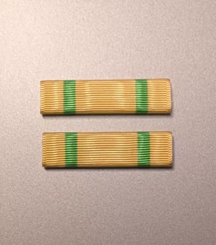 CORRECT SIZE Texas State Guard Good Conduct Ribbons -Moiré-Made in USA-Set of 2