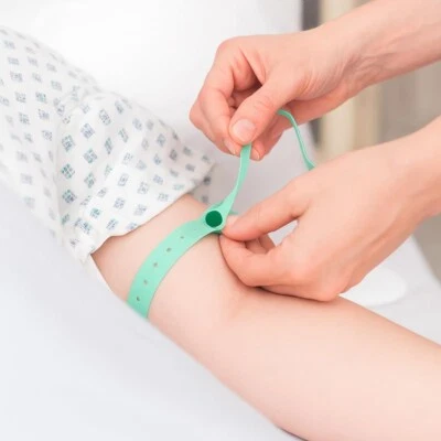 100pk Ezy-Aid Disposable Tourniquet with Button,smooth material, non-toxic